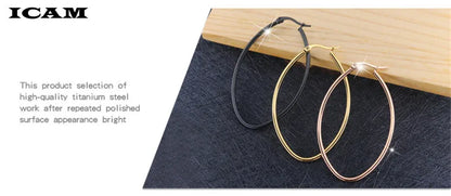 ICAM Jewelry  Hoop Earring For Women Brincos Gold Color Geometric Earrings Steampunk Style Statement Party Jewelry