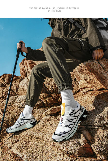 Men's hiking shoes, wear-resistant and anti slip outdoor sports shoes, fashionable and lightweight casual walking shoes