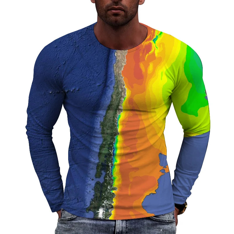 Summer Helicopter Pattern  Men's T-shirt Hip Hop 3D Print Personality   Neck Short Sleeve  Fashion Clothes