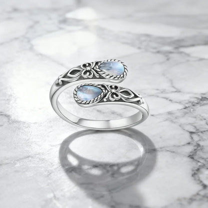 Sam Panda 925 Sterling Silver Rings For Women Men Fine Jewelry Finger Adjustable Open Vintage Chain Ring For Party Birthday Gift