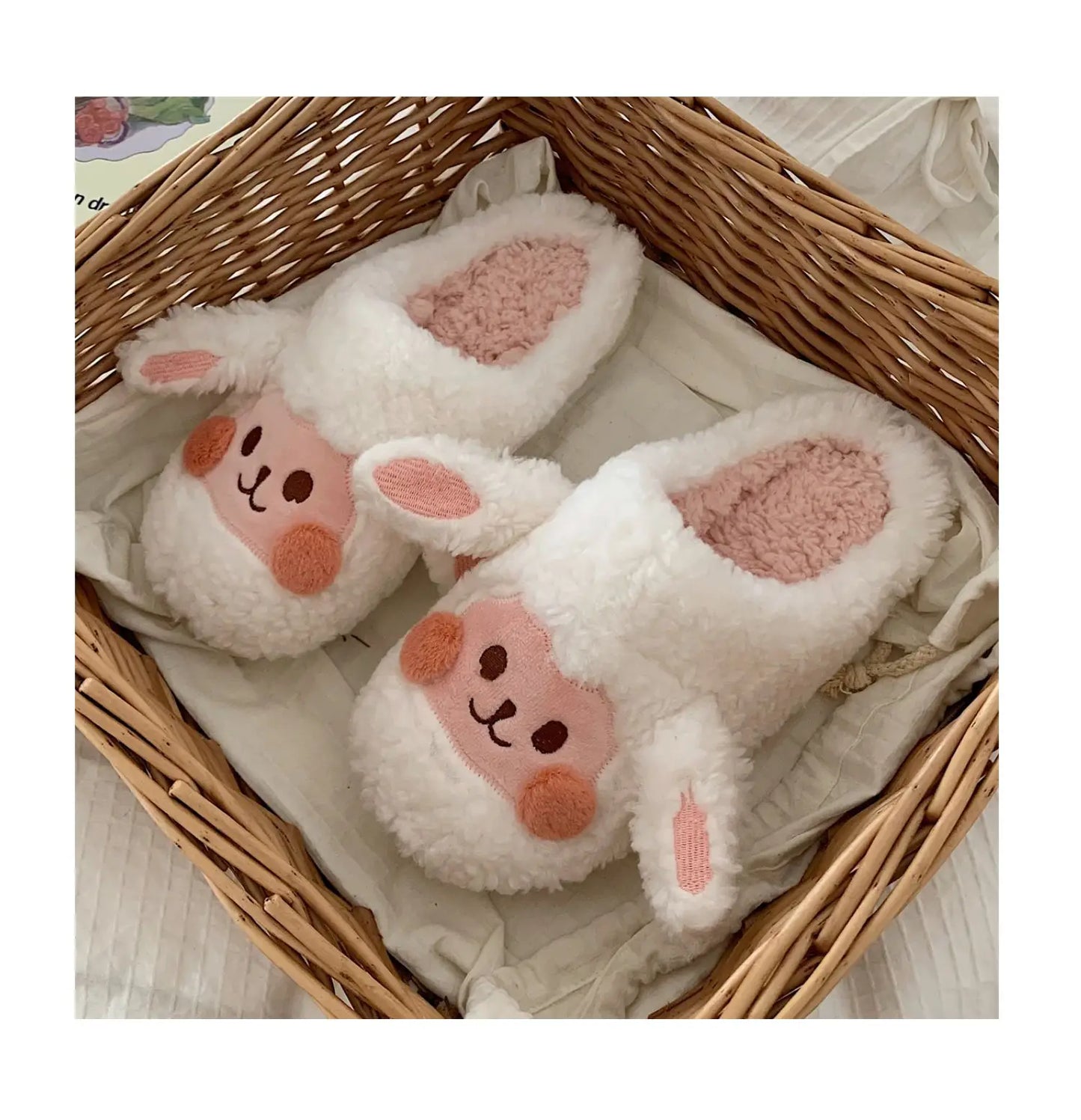 Gacimy Winter Warm Cotton Slippers For Women Comfortable Cute Dog Furry Shoes Couple Indoor Soft Platform Bedroom Plush Slippers