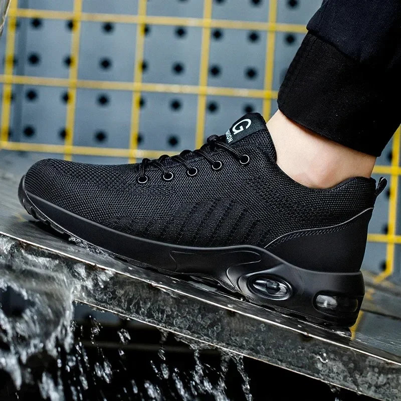 New Styles Men Safety Boots with Steel Toe Cap Anti-smash Work Sneakers Safety Shoes Men Indestructible Work Boots Hiking Shoes