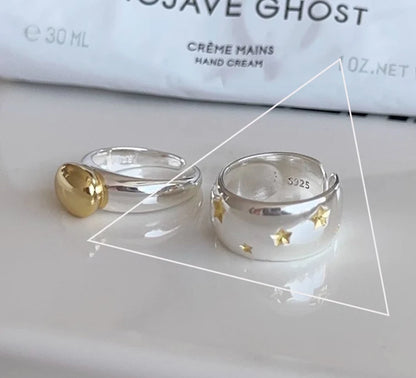 Sam Panda 925 Sterling Silver Rings For Women Men Fine Jewelry Finger Adjustable Open Vintage Chain Ring For Party Birthday Gift