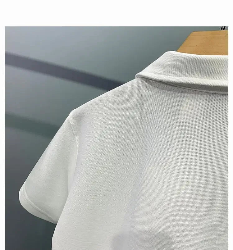 Men's Clothing Comfortable Casual Solid Color Orange Polo Shirt Short Sleeve T-Shirt Summer Loose Fit Collared Trendy Everyday