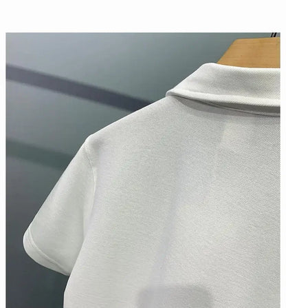 Men's Clothing Comfortable Casual Solid Color Orange Polo Shirt Short Sleeve T-Shirt Summer Loose Fit Collared Trendy Everyday