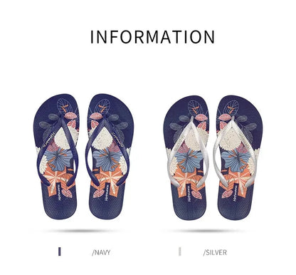 Printing Slippers Women's Flip Flops Herringbone Slipper Clip Foot Beach Slides Soft Sole Platform Flip Flops Non Slip Slippers