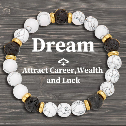 Bring Good Luck and Attract Wealth Natural Stone Bracelet Energy Meditation Bracelet Friendship Jewelry Gift Stretch Bracelet