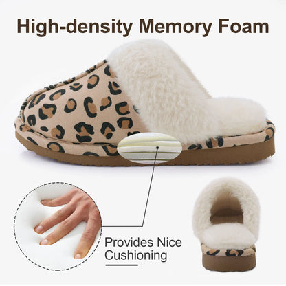 Litfun Fuzzy Platform Slippers For Women Winter Warm House Shoes With Memory Foam Outdoor Anti-Slip Fashion Fur Fluffy Slippers