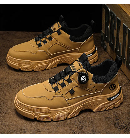 Autumn Men's Sneakers 2026 New Breathable Casual Shoes for Men Buttons Platform Vulcanzed Sneakers Shoes Non-slip Safety Shoes