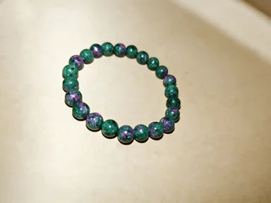 Red and green natural gemstones, aiding in attracting wealth and good fortune, bringing continuous luck couple bracelet