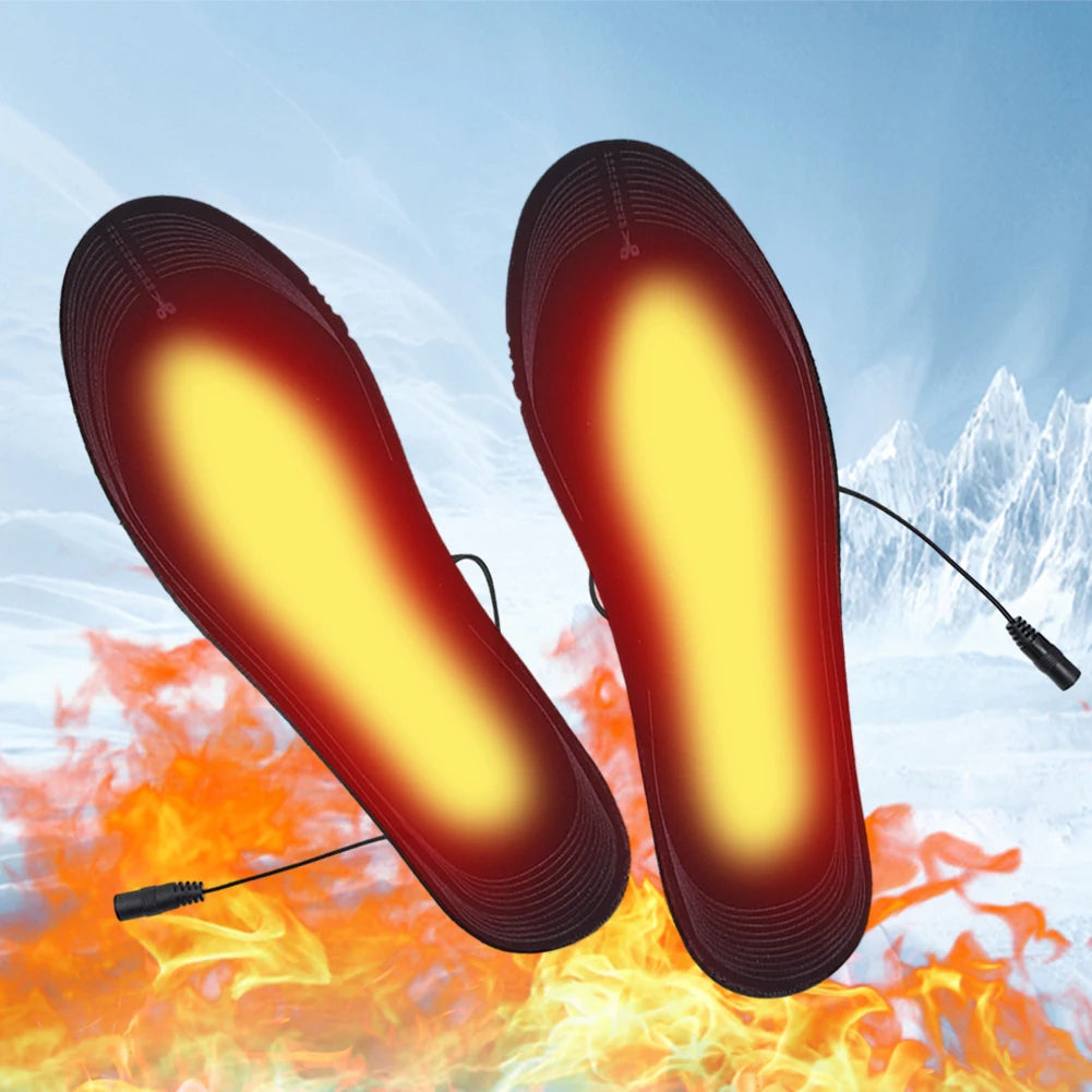Winter Unisex Electric Foot Warmer Adjustable Temperature Rechargeable Heated Insoles Multifunctional for Fishing Hiking Camping
