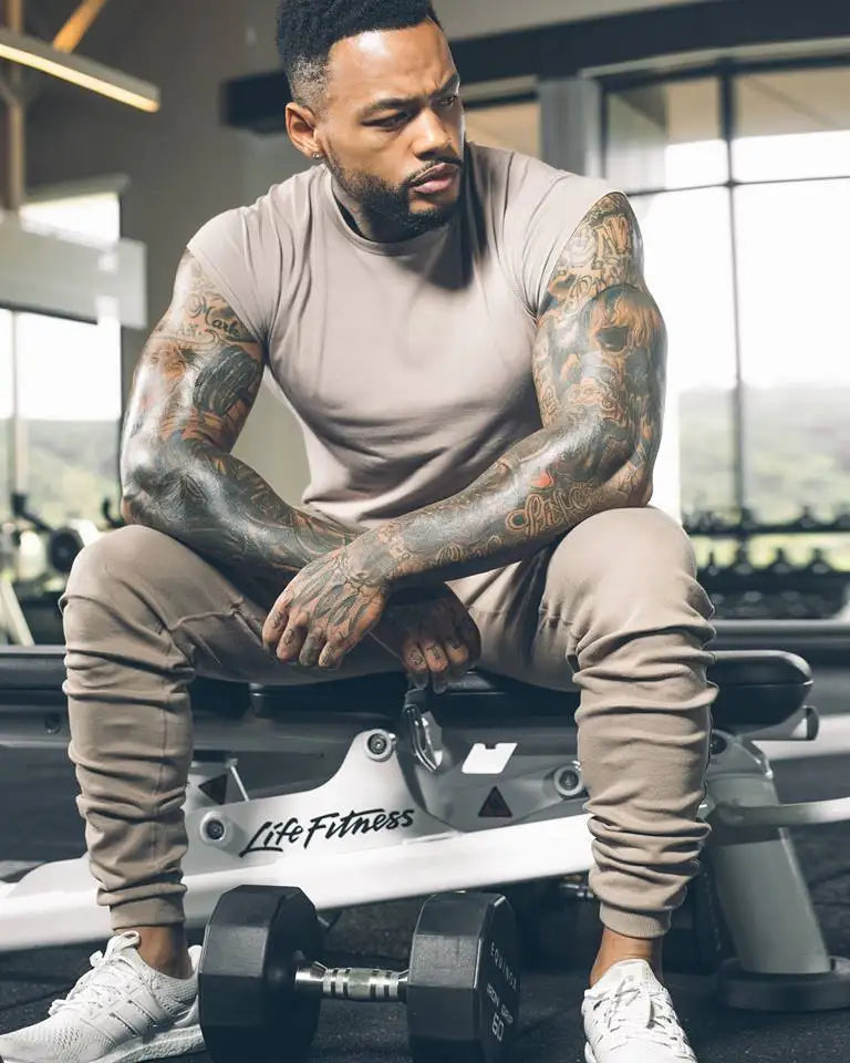Batwing Sleeve Tshirt Men Workout GYM Fitness T Shirts Moto Biker Tops Hip Hop Streetwear Men Clothing