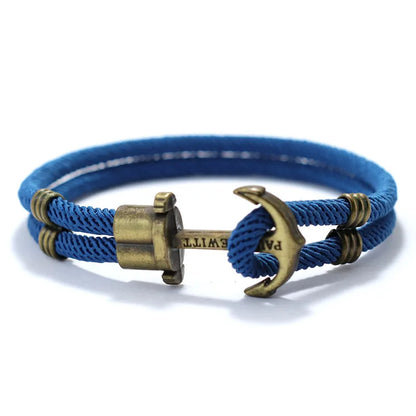 New Men Bracelet Rope Bronze Bilayer Easy Hook Nautical Braclet Gift For Him Beach Surfer Jewelry Accessories Pulsera Hombre