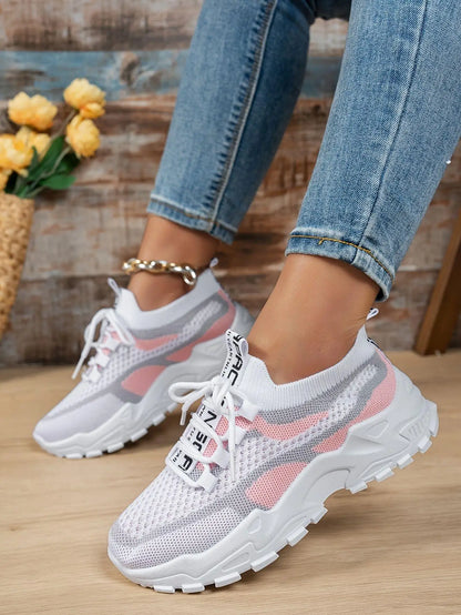 Woman'Shoes Chunky Sneakers Women's Casual Shoes Air Mesh Breathable Sports Shoes For Women's Soft Sole Running Shoes
