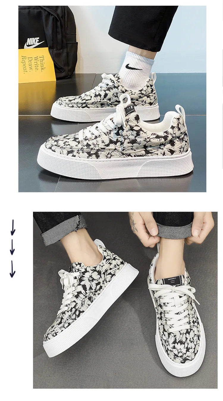 White Casual Leather Men Sneakers Shoes Comfortable Trend Board Shoes for Men Breathable Sneakers Sports Shoes Men Running Shoes