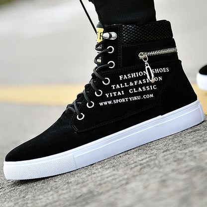 Men's Skateboarding Shoes High-Top Sneakers Casual Sports Shoes Men Street Shoes Men Flats Leather Walking Shoes Chaussure Homme
