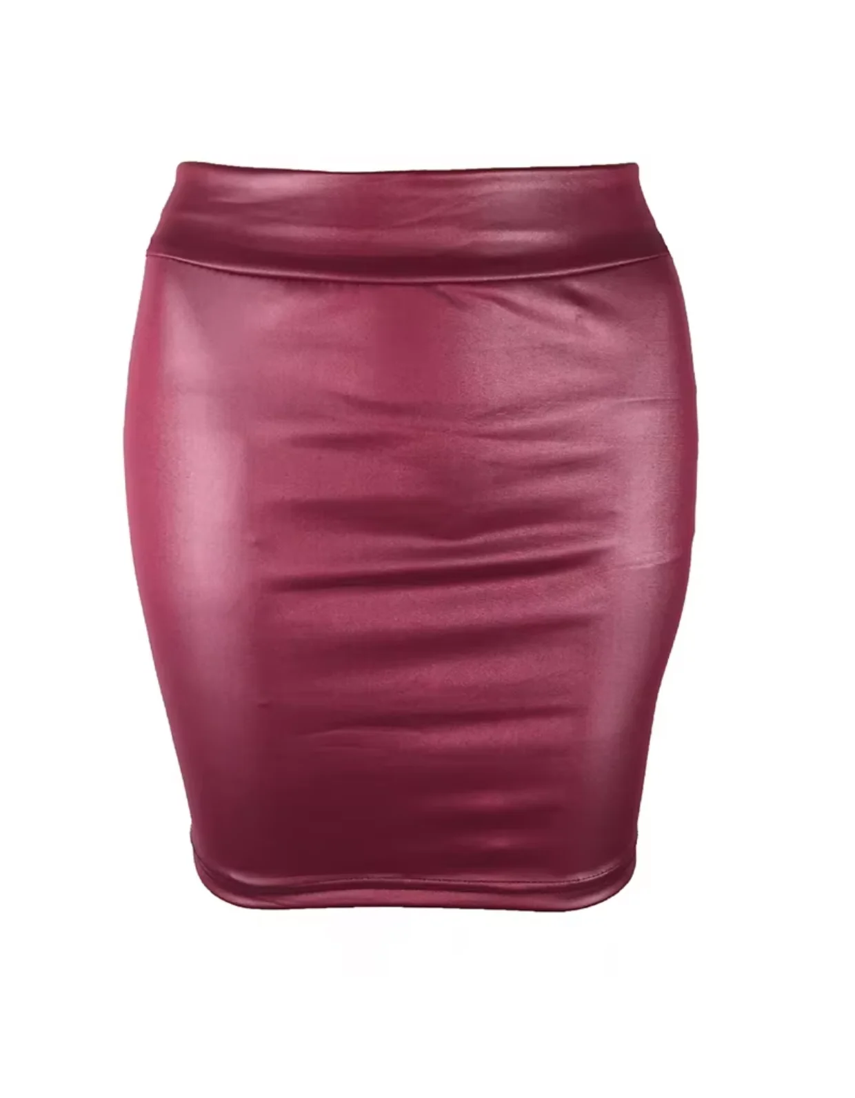 Matte Leather Slim Mini Skirt High Waist Sexy Fashion Imitation PU Leather Skirt Short Korean Nightclub Streetwear for Women