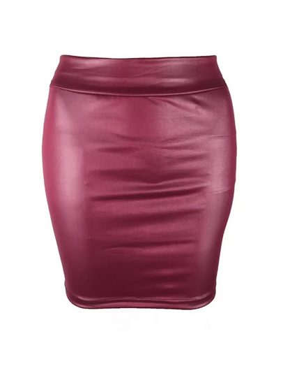 Matte Leather Slim Mini Skirt High Waist Sexy Fashion Imitation PU Leather Skirt Short Korean Nightclub Streetwear for Women