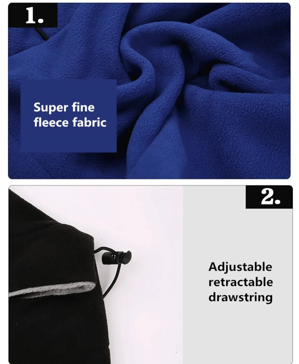 Winter Fleece Windproof Balaclava Motorcycle Hood Full Face Mask Cap Neck Warmer Thermal Beanie Hat Bike Cycling Ski Hiking