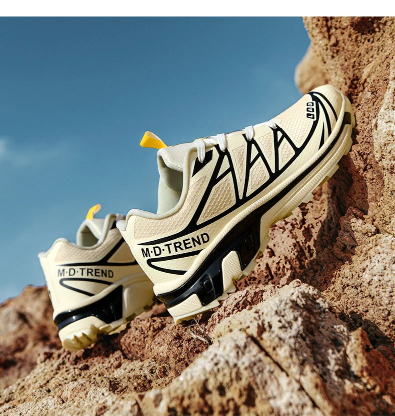 Men's hiking shoes, wear-resistant and anti slip outdoor sports shoes, fashionable and lightweight casual walking shoes