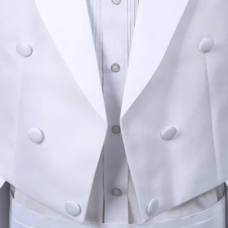 Men's Tuxedo Costume Vintage Formal Tailcoat Slim Fit Peak Lapel Suit Tux Pants Tail Coat Singer Magician Stage Jacket Outfits