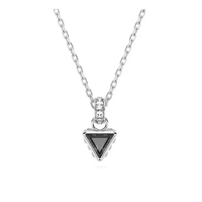 Original 2026 New Black Crystal Geometry Necklace Fine Jewelry Set Open Ring Necklace Earring Charms Black Jewelry for Women