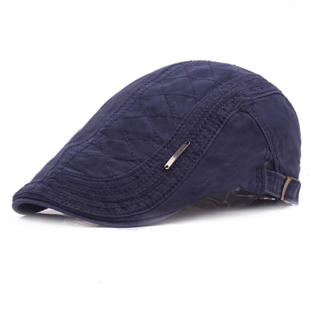 Unisex Golf Driving Cotton Sun Flat Cap Men Women Solid Color Outdoor Casual Spring Summer Peaked Hat