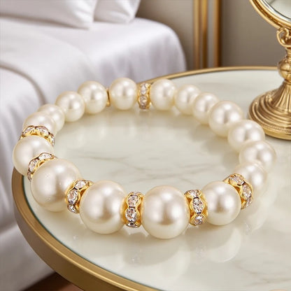 3 in1 Set Elegant Simulated Pearl Necklace Earrings Bracelet Long Necklace For Women Bridal Wedding Jewelry Gift