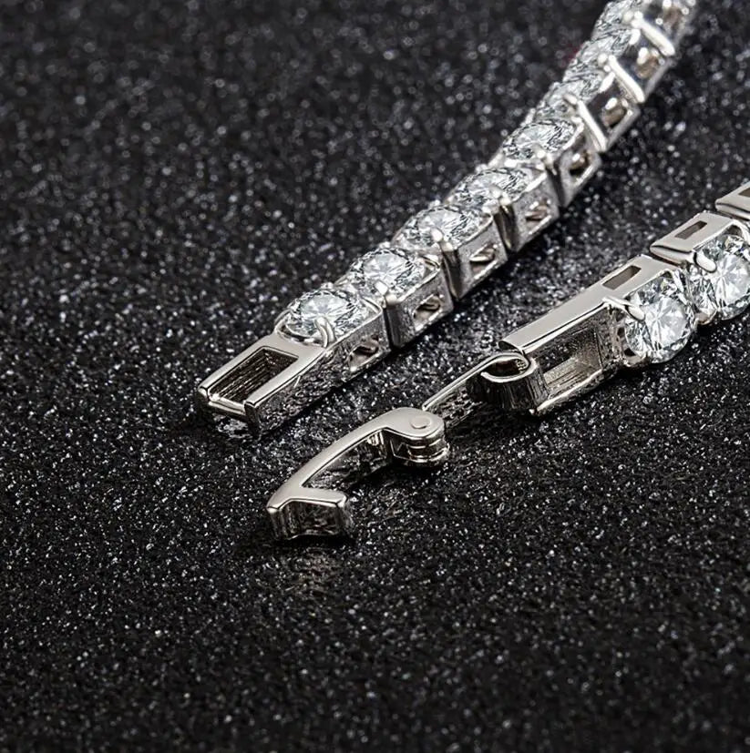3/4/5MM Moissanite Tennis Bracelet 925 Sterling Silver Plated 18K White Gold Pass Diamond Test with GRA Bracelets for Women Men