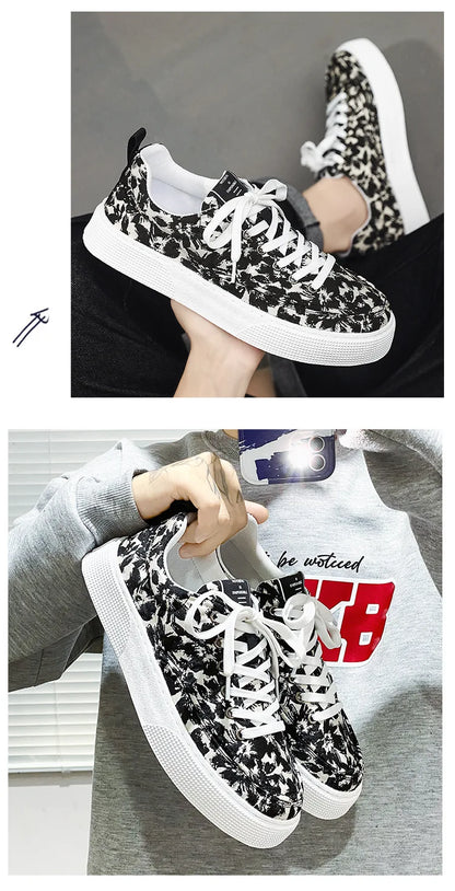White Casual Leather Men Sneakers Shoes Comfortable Trend Board Shoes for Men Breathable Sneakers Sports Shoes Men Running Shoes