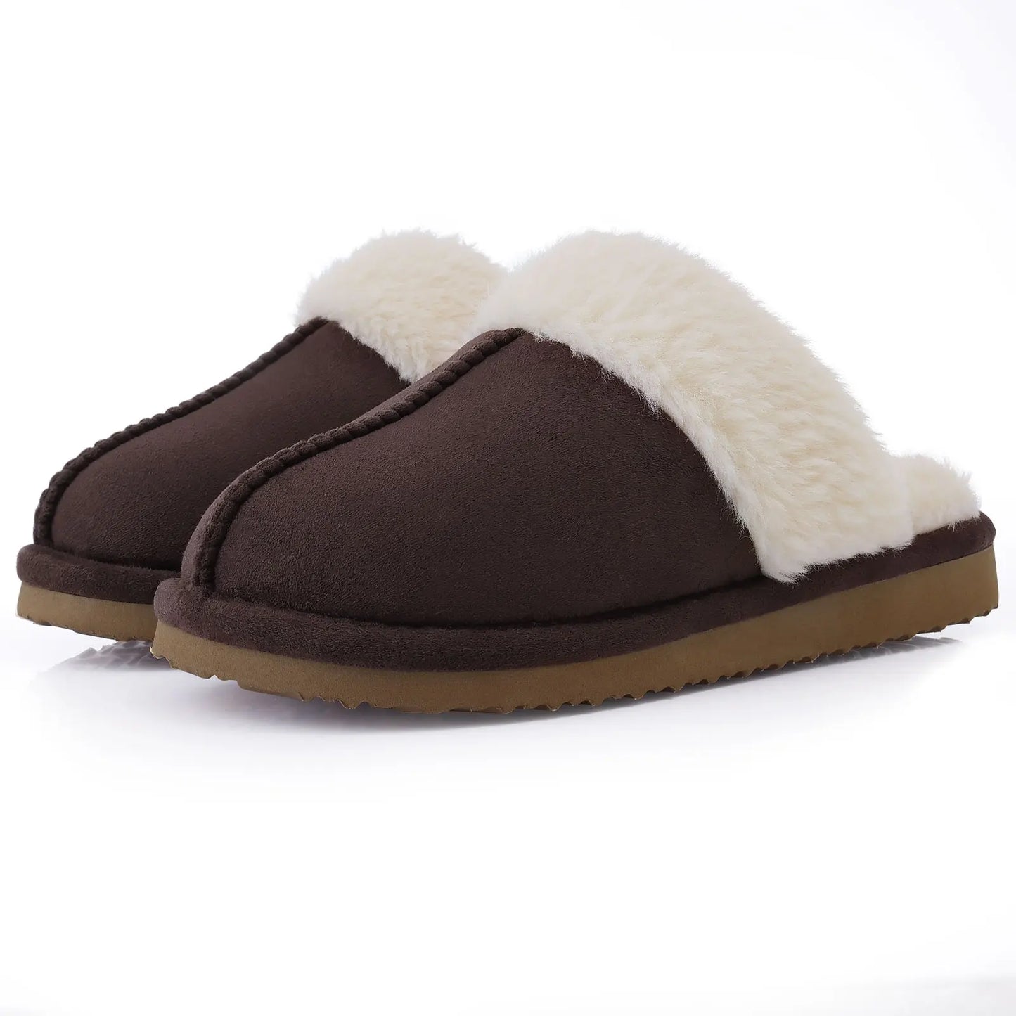 Litfun Fuzzy Platform Slippers For Women Winter Warm House Shoes With Memory Foam Outdoor Anti-Slip Fashion Fur Fluffy Slippers