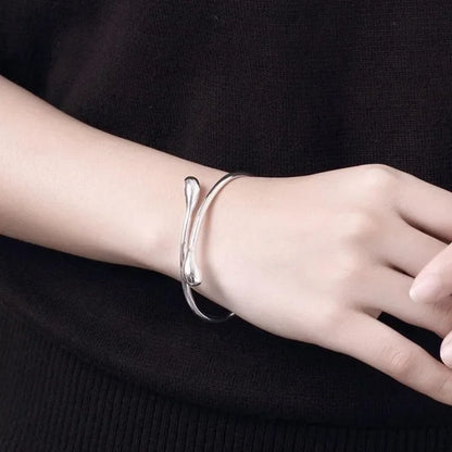 4pcs/set Light Luxury Earrings Ring Bracelet Necklace Set Vintage Personality Women Water Drop Four-piece Fashion Jewelry Set
