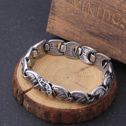 Viking Ouroboros vintage punk bracelet for men stainless steel fashion Jewelry hippop street culture