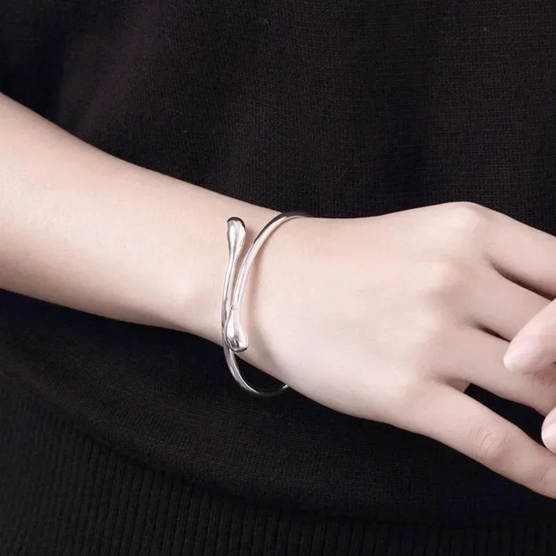 4pcs/set Light Luxury Earrings Ring Bracelet Necklace Set Vintage Personality Women Water Drop Four-piece Fashion Jewelry Set