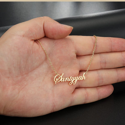 DOREMI  Personalized Name Stainless Steel Necklace Font Customized Initial Letter Nameplate Necklace Custom Jewelry Girl Women