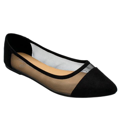 Women Slip on Flat Shoes Pointed Toe Dress Flats Mesh Ballerina Walking Flats Shoes for Women Dressy Casual Work Office