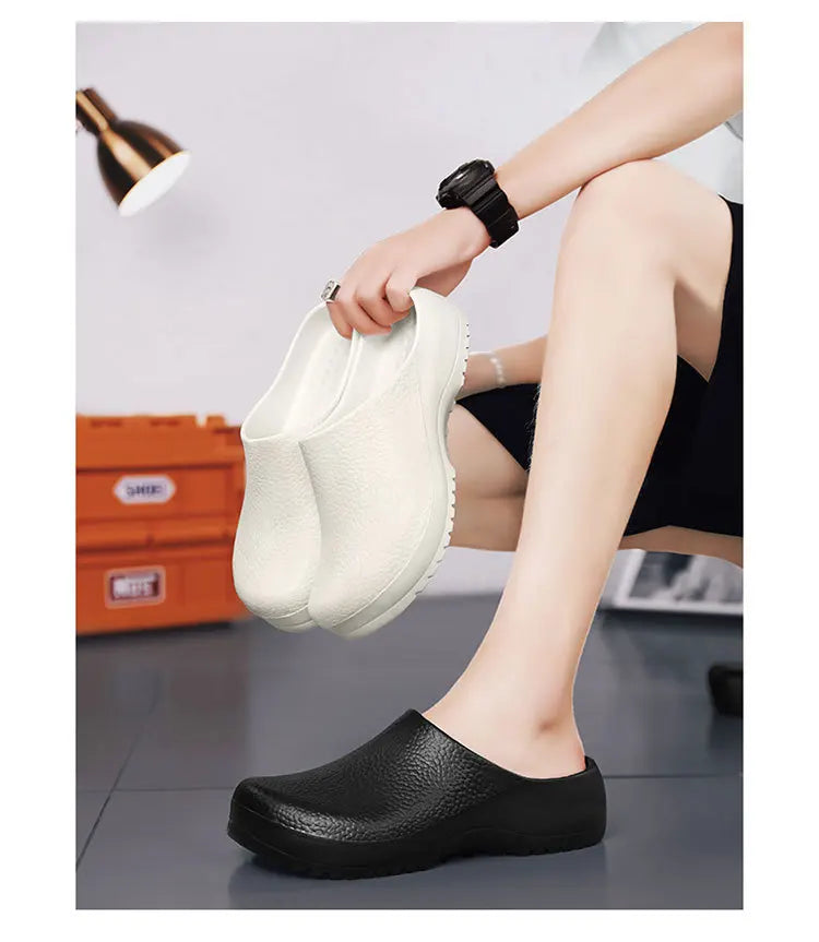 Comwarm Eva Men Clogs Slippers Chef Shoes Non-slip Kitchen Shoes Work Shoes Oil-proof Waterproof and Wear-resistant Rubber Shoes