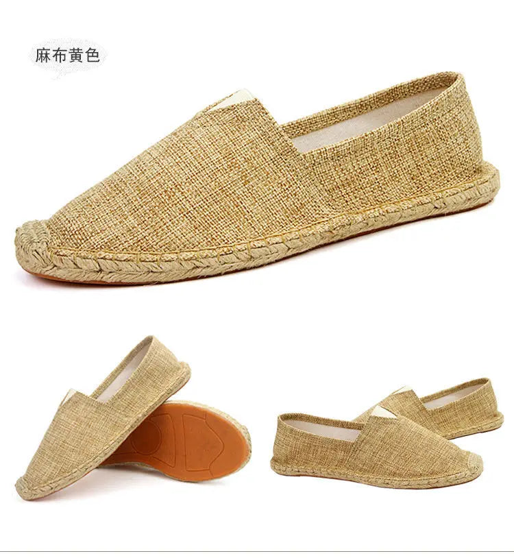 2026 Summer Autumn Men Canvas Shoes Breathable Men's Casual Shoes Slip-On Hemp Shoes Graffiti Espadrilles Women Footwear Flats