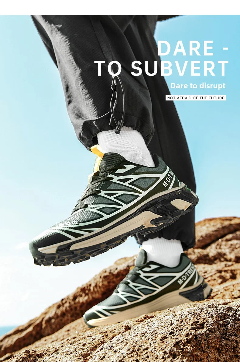 Men's hiking shoes, wear-resistant and anti slip outdoor sports shoes, fashionable and lightweight casual walking shoes