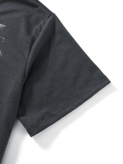 Women s Loose Gothic Tops Retro Graphic Print Short Sleeve Round-Neck Grunge Shirts for Summer Spring