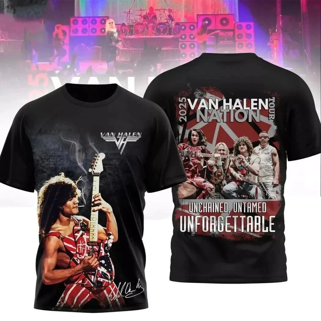 New Classic Rock Van Halen T-shirts Summer 3D Print Unisex Streetwear Men Women Hip Hop Trend Short Sleeve Tee Oversized Y2k Top