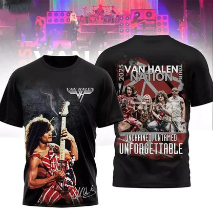 New Classic Rock Van Halen T-shirts Summer 3D Print Unisex Streetwear Men Women Hip Hop Trend Short Sleeve Tee Oversized Y2k Top