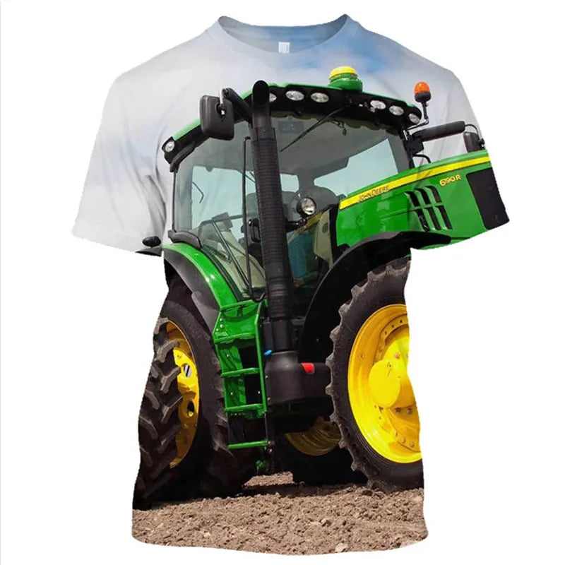 Classic Agricultural Car Harvester Men'S T-Shirt 3d Printed Short Sleeve High-Quality Fashion Street O-Collar Large Size Shirt