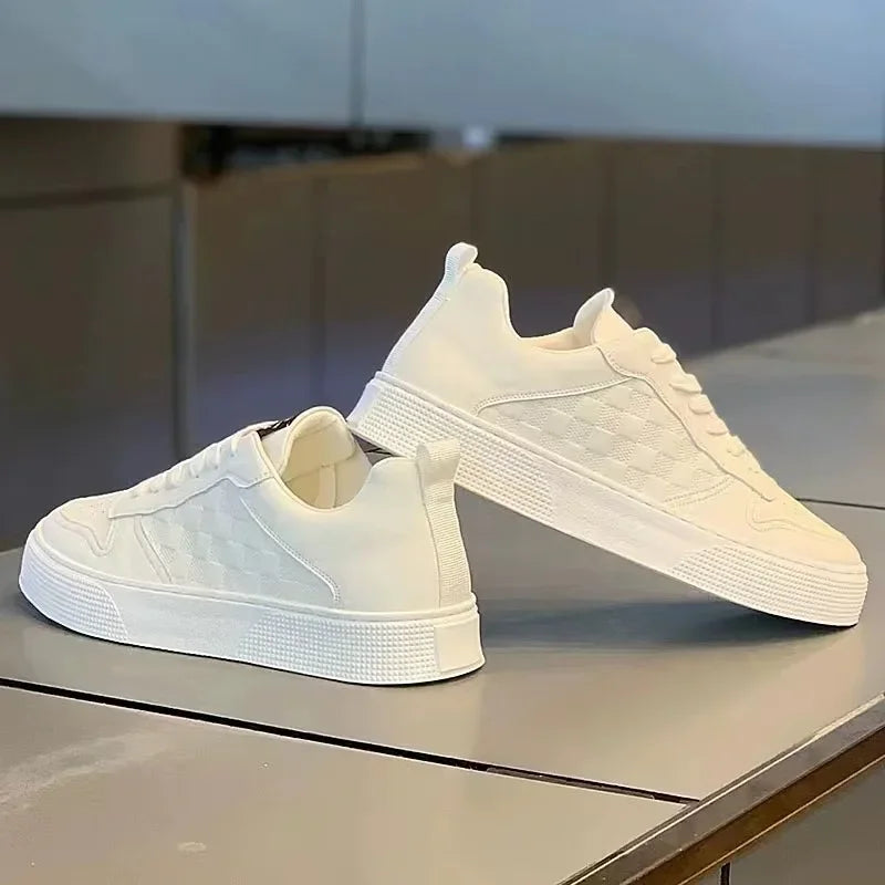 White Casual Leather Men Sneakers Shoes Comfortable Trend Board Shoes for Men Breathable Sneakers Sports Shoes Men Running Shoes