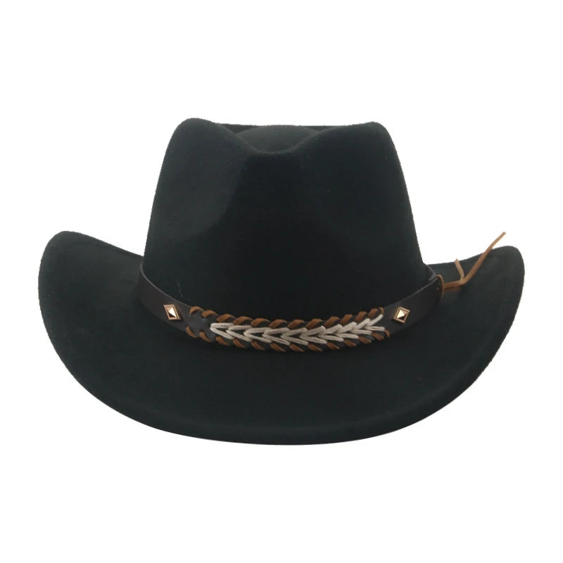 Stylish Wide Brim Straw Hat for Women Men Summer Beach Sun Hat Classic Fedora Panama Hat with Leather Band