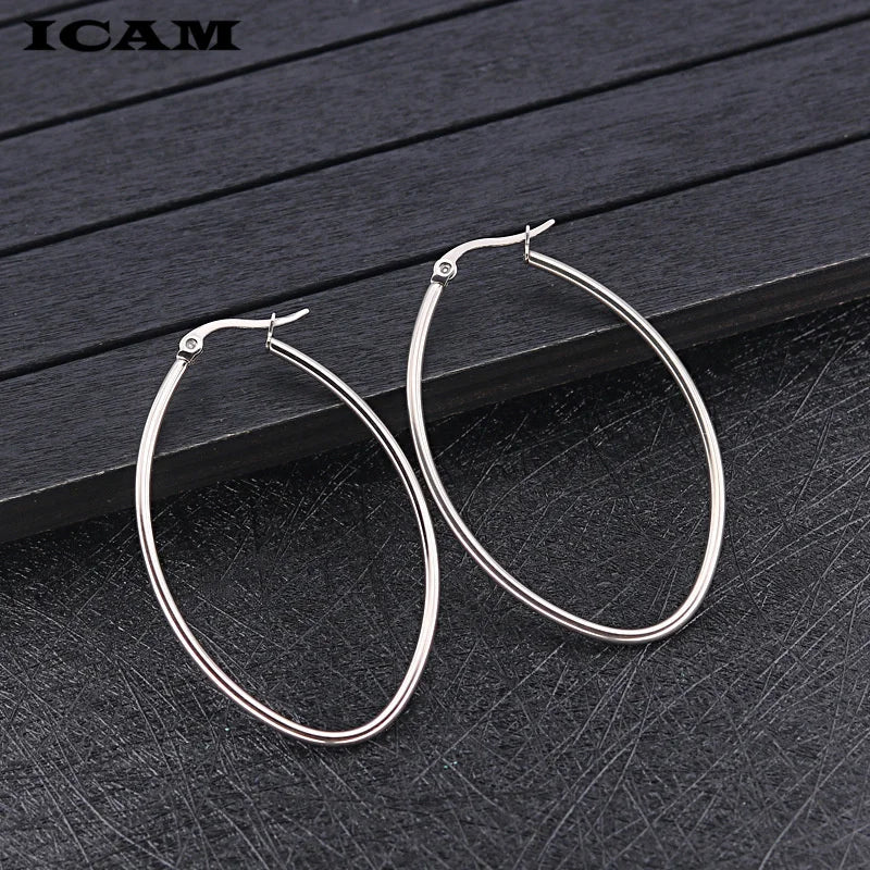 ICAM Jewelry  Hoop Earring For Women Brincos Gold Color Geometric Earrings Steampunk Style Statement Party Jewelry