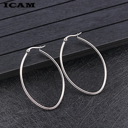 ICAM Jewelry  Hoop Earring For Women Brincos Gold Color Geometric Earrings Steampunk Style Statement Party Jewelry
