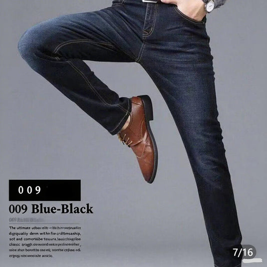 Autumn new men's micro elastic straight leg denim pants with shape and skin friendly business men's pants in multiple sizes