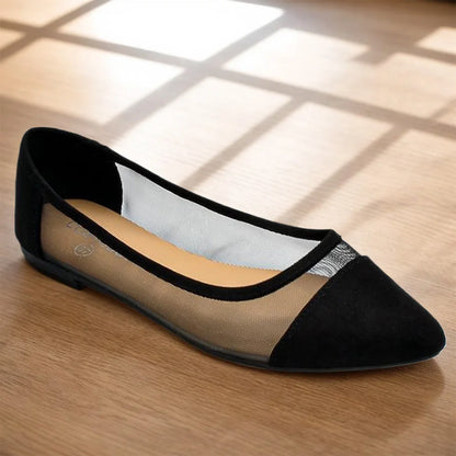 Women Slip on Flat Shoes Pointed Toe Dress Flats Mesh Ballerina Walking Flats Shoes for Women Dressy Casual Work Office