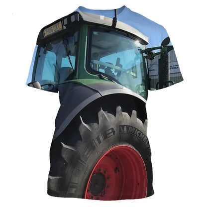 Classic Agricultural Car Harvester Men'S T-Shirt 3d Printed Short Sleeve High-Quality Fashion Street O-Collar Large Size Shirt